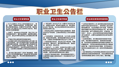 蓝色简约扩散迅速涉及范广职业卫生公告栏