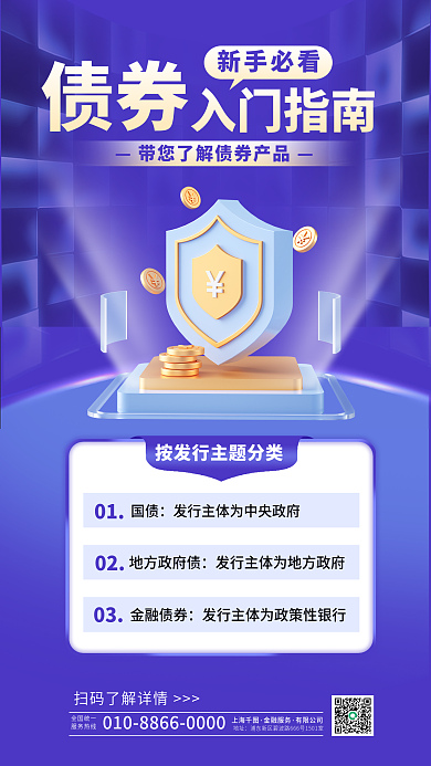 金融行业全国统一服务热线3d海报