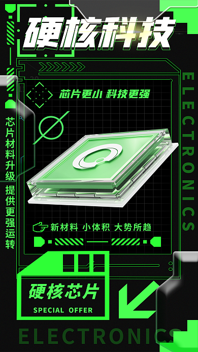 科技机能硬核科技1120电脑电子产品机械宣传海报