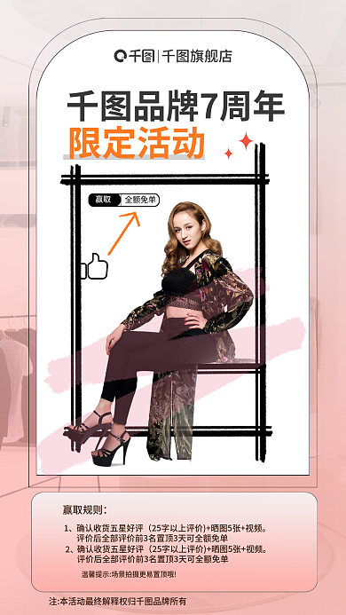 服饰服装品牌7周年限定活动营销活动海报