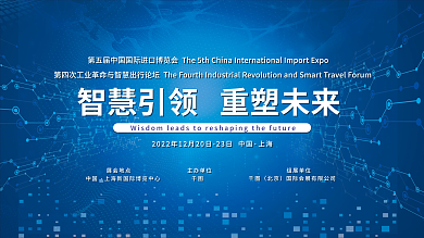 进博上海展会地点论坛科技风大屏展板