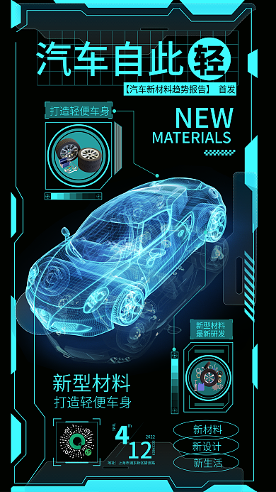 机能风汽车自此新型材料发布会海报
