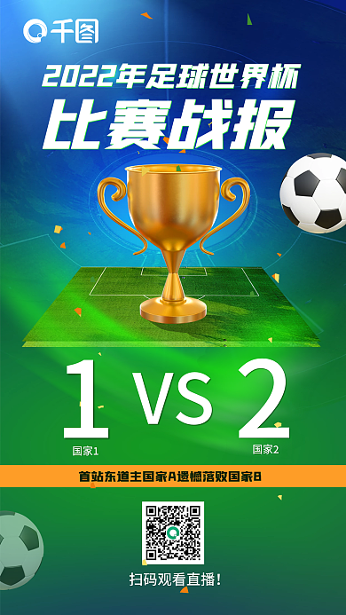 2022世界杯比赛战报国家1战报3d海报