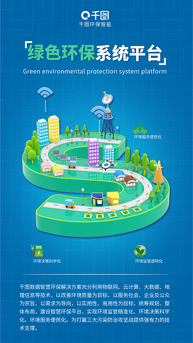 智慧科技环保智能云计算大数据云平台建设宣传海报