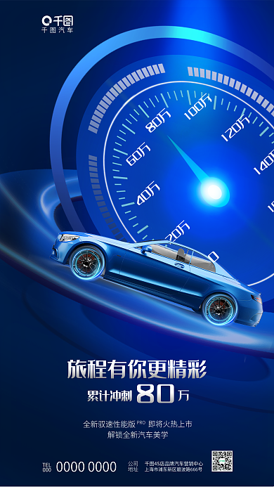 创意风100万汽车销量销售4s店宣传海报