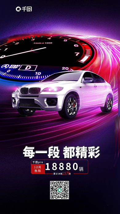 创意风pro12月销量宣传海报