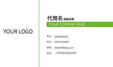 简洁时尚代用名销售经理名片