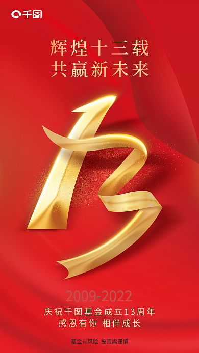 红金基金辉煌十三载共赢新未来庆宣传海报