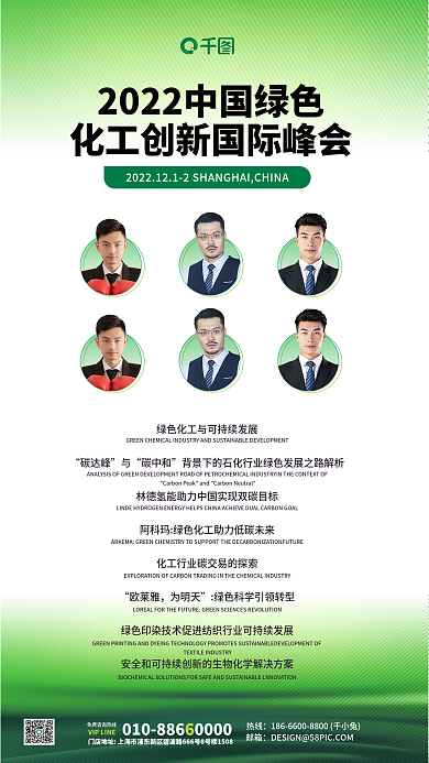 化工峰会热线碳达峰议程介绍海报