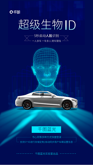 科技风超级生物ID卖点宣传促销海报