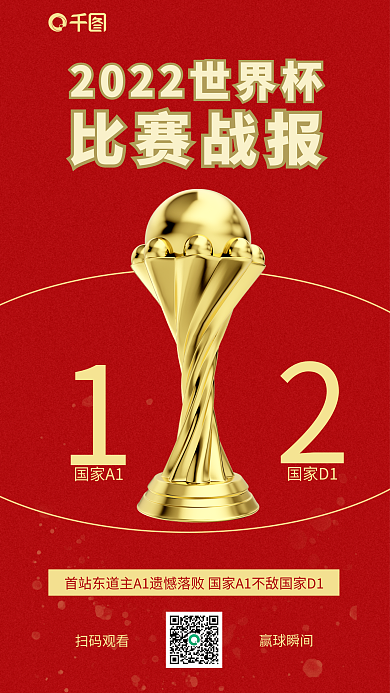 2022世界杯国家A1国家D1战报3d海报