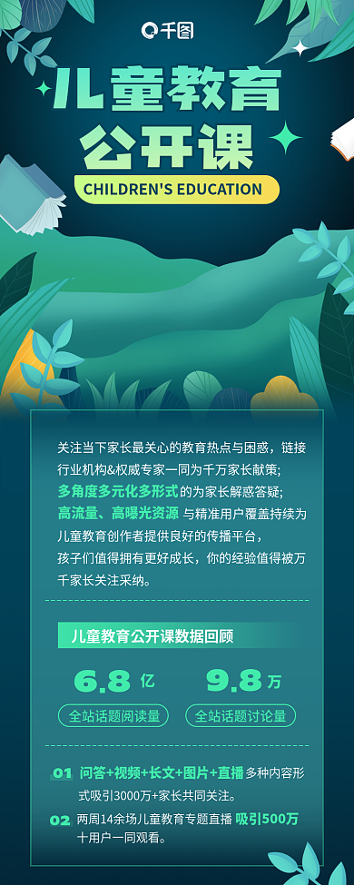 儿童教育公开课手绘简约课程介绍说明长图