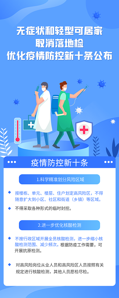 一图取消落地检减少频次疫情防控新十条手机长图