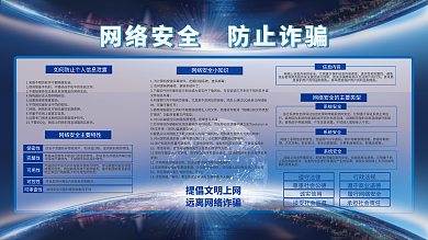 网络安全会议诚实信用行政法规防治诈骗宣传栏