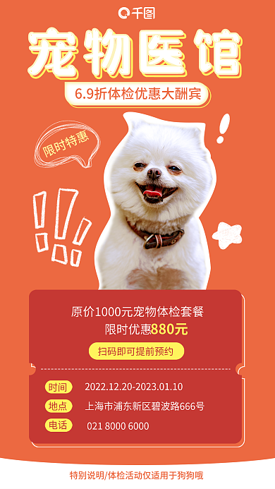 宠物医馆限时特惠宠物医馆优惠促销海报
