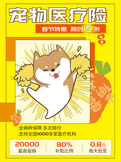 宠物保险宠物医疗险08促销海报
