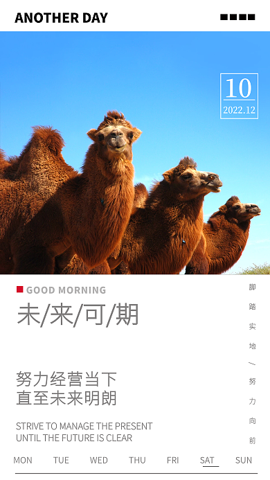 简约小清新10未来可期早安朋友圈日签海报配图