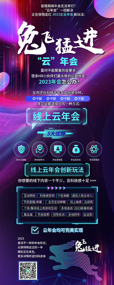 创意科技2023线上云年会信息长图