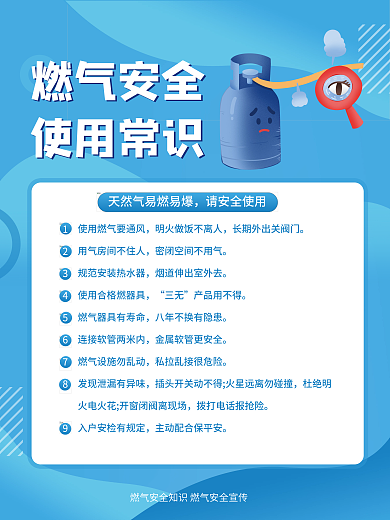 天然气燃气燃气安全使用常识常识海报