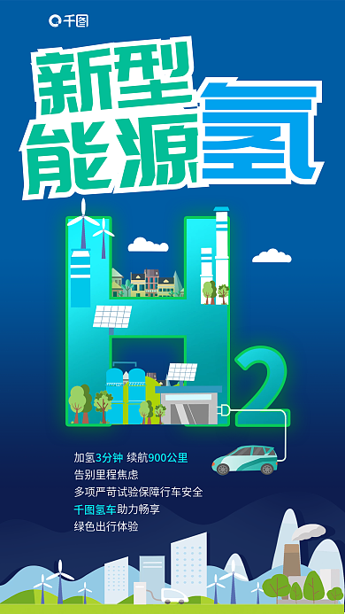 氢能源新型能源宣传海报宣传