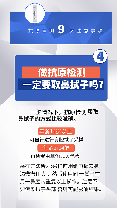 简约医疗用取涕微微仰头9大注意事项海报