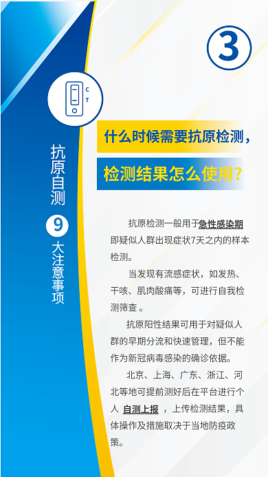 简约防疫急性感染期如发热自测9大注意事项宣传海报