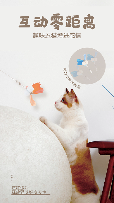 逗猫互动零距离疯狂派对生活用品宣传海报