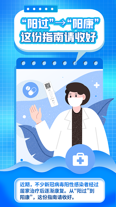 新冠疫情阳过阳康过到阳康康复指南公益海报