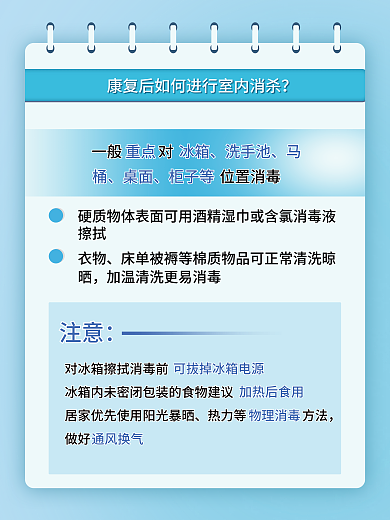 简约蓝色重点冰箱健康指南公益海报