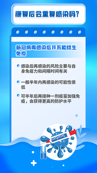 新冠疫情免疫过到阳康康复指南公益海报