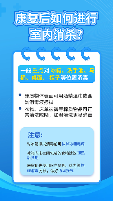 蓝色阳注意热力等方法康居家康复抗原检测健康防疫海报
