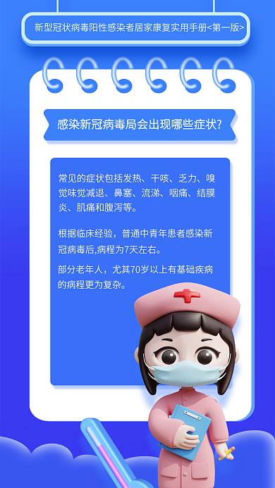 阳性感染者干咳乏力实用手册海报