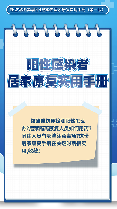 新冠阳性第一版阳性感染者康复实用手册系列海报