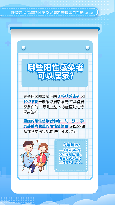 蓝色新冠专家建议可以居家居家康复实用防疫手册