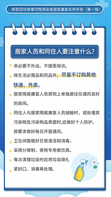 新冠阳性不接受探访采用分餐制康复实用手册系列海报