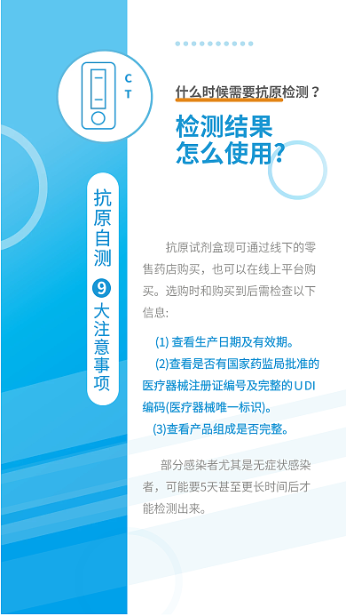 蓝色简约检测结果怎么使用抗原自测9大注意事项