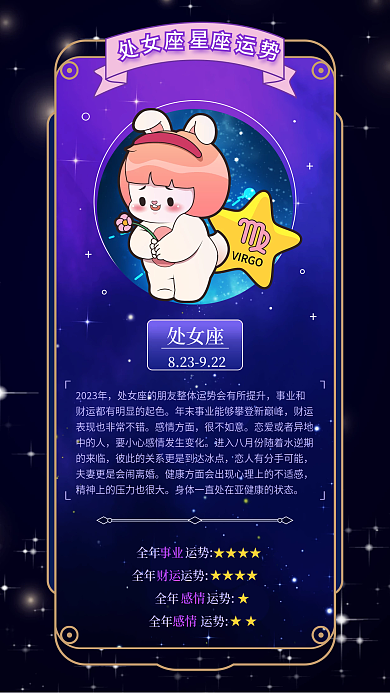 十二星座2023年感情方面运势海报