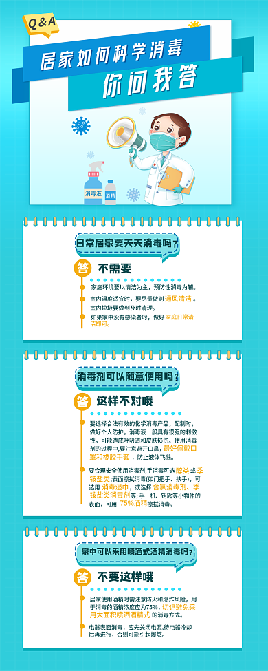 居家如何消毒液酒精安全指南医疗科普长图海报
