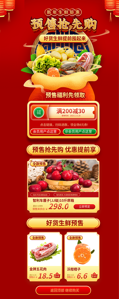 新年预售预售抢先购立即促销h5