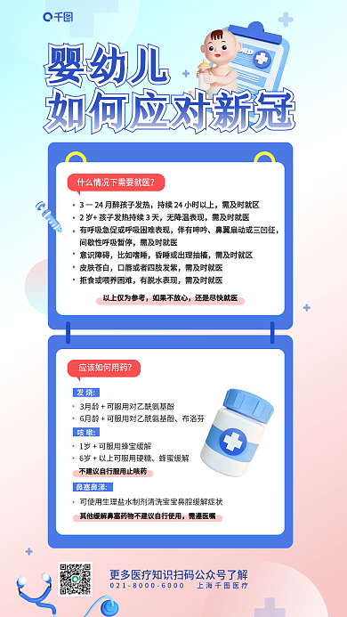 新冠婴幼儿应对防疫防护科普3d医疗海报