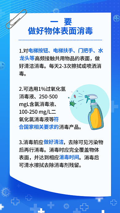 重点场所一要好清洁消毒消毒六要六不要公益海报