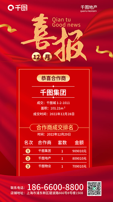地产房产合作商买房成交喜报