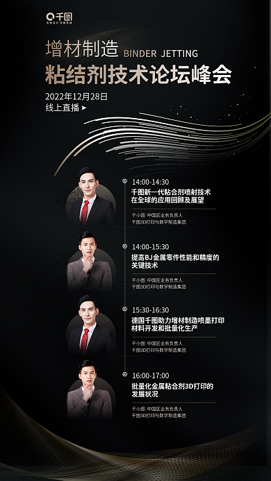 增材QIAN介绍黑金风宣传海报