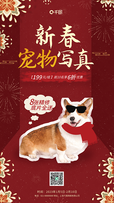 宠物新春摄影照相宠物便利服务促销