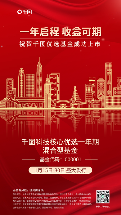 金融理财基金代码混合型基金线描背景基金上市海报
