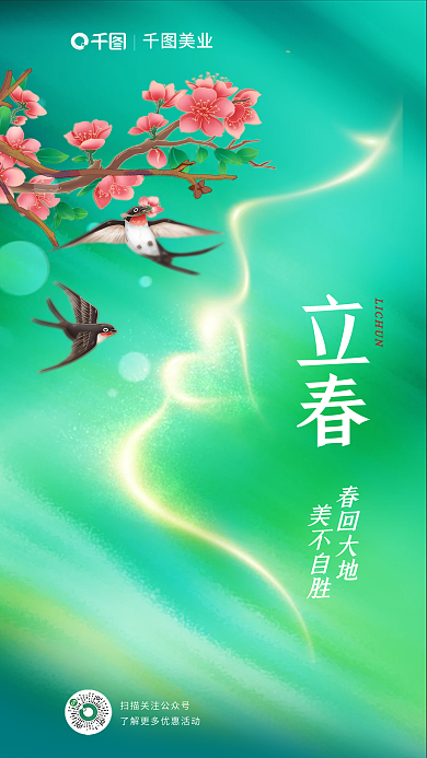 清新立春医美轮廓创意海报