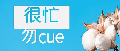 新疆棉花很忘 勿CUE蓝色简约公众号首图