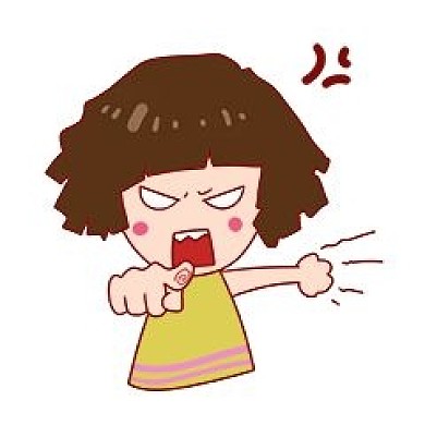 千库编辑原创元素生气的小女孩插画