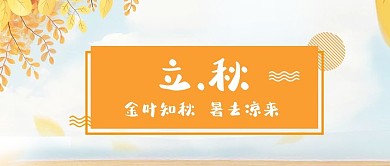 二十四节气金秋落叶彩色清新公众号首图