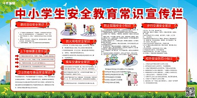 学校安全教育绿色简约展板